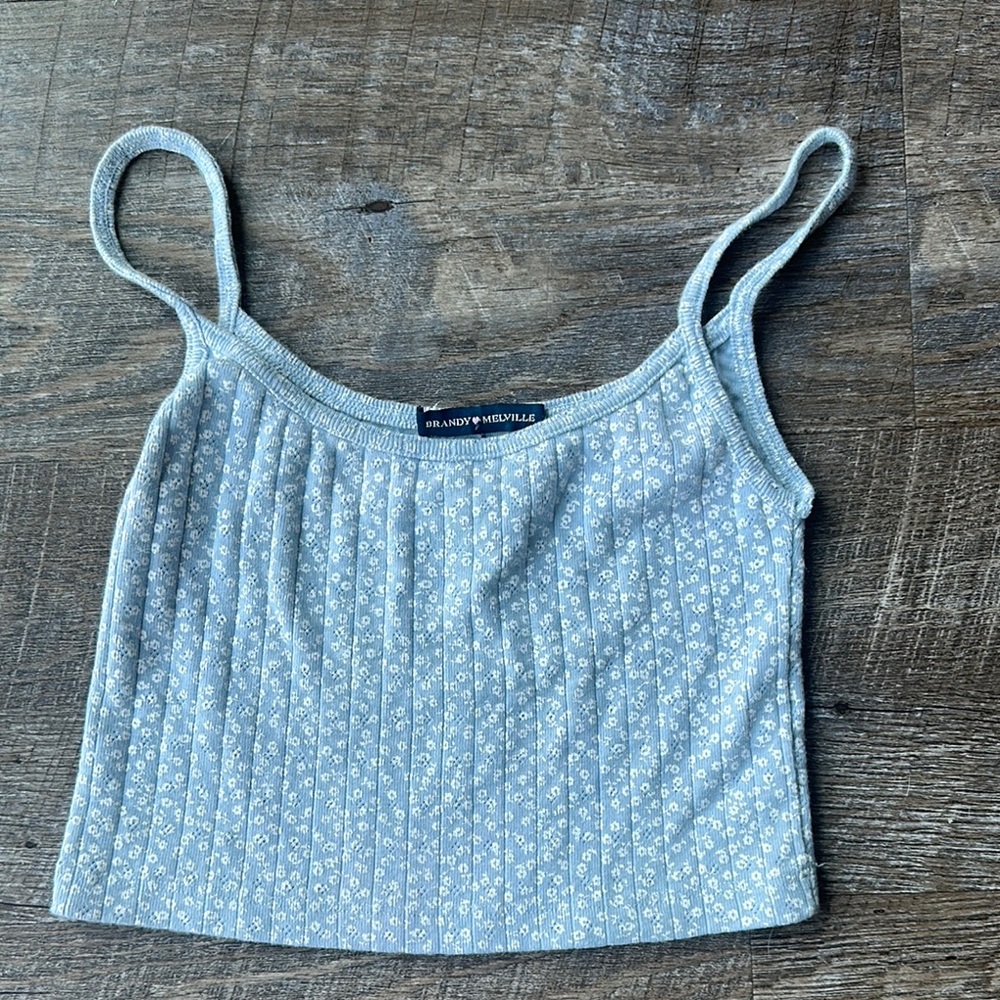Brandy Melville Blue Fitted Crop Camisole